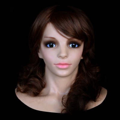 (SF-16) Soft Silicone Realist Human Face Crossdress Full Head Female/Girl Sexy Doll Fetish Mask